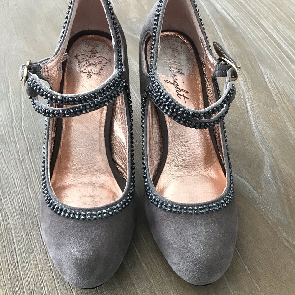 Miss Albright Anthropologie Suede Pump Heels